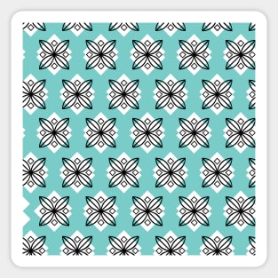 Pretty blue and black minimalist pattern Sticker